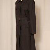 Angelica L. Charcoal Wool Blend Belted Coat