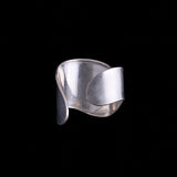 Sterling Silver Wide Bone Cuff Bracelet , Mexico