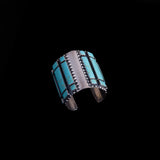 Sterling Silver Wide Turquoise Cuff Bracelet, Mexico