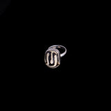 Sterling Silver Patterned Wood Ring