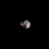 Sterling Silver Patterned Wood Ring