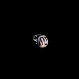 Sterling Silver Patterned Wood Ring