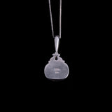 Sterling Silver Necklace with Patterned Wood Pendant