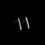 Sterling Silver Rectungular Concave Stud Earrings