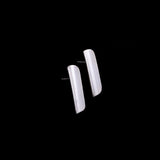 Sterling Silver Rectungular Concave Stud Earrings