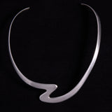 Sterling Silver Sculptural Modernist Collar Necklace