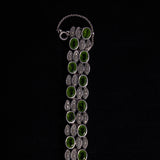 Sterling Silver Peridot Green Stones Bracelet