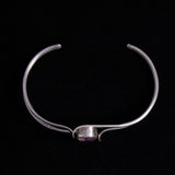 Sterling Silver Pink Gemstone Cuff Bracelet