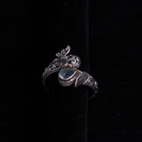 Sterling Silver Silver Ring with Blue Stone and Butterfly