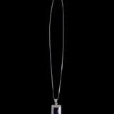 Sterling Silver Necklace with Onyx Rectangular Pendant