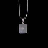 Sterling Silver Necklace with Onyx Rectangular Pendant