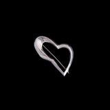 Sterling Silver Heart Shaped Open Brooch