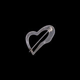 Sterling Silver Heart Shaped Open Brooch