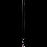 Sterling Silver Necklace with Pink and Red Stones Pendant