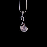 Sterling Silver Necklace with Pink and Red Stones Pendant