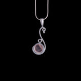 Sterling Silver Necklace with Pink and Red Stones Pendant