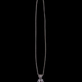 Sterling Silver Necklace with Flower and Ruby Pendant
