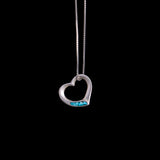Sterling Silver Necklace with Open Heart Shaped Pendant