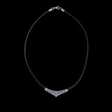 Sterling Silver V-Shaped Choker on Cord, Taxco