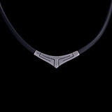 Sterling Silver V-Shaped Choker on Cord, Taxco