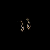 Oval 14K Gold Dangle Earrings with Pearls