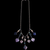 Sterling Silver Multi Stone Heart Charm Necklace