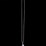 Sterling Silver Necklace with Drop Shaped Pendant with Purple Stone