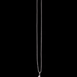Sterling Silver Necklace with Drop Shaped Pendant with Purple Stone