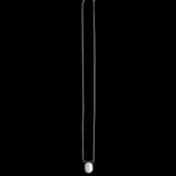 Sterling Silver Necklace with Pearl Pendant on Bar