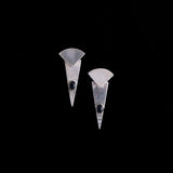 Sterling Silver Modernist Triangular Tiered Stud Earrings with Onyx Stones