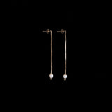 14K Gold Drop Earrings with Pearls