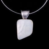 Sterling Silver Choker and Mother of Pearl Large Abstract Pendant Necklace