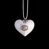 Mother of Pearl Heart Shaped Box Pendant on Cord