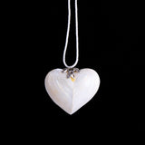 Mother of Pearl Heart Shaped Box Pendant on Cord