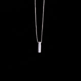 Sterling Silver Necklace with Link Pendant with Purple Stones