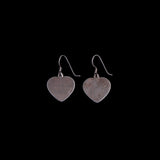 Sterling Silver Etched Heart Dangle Earrings