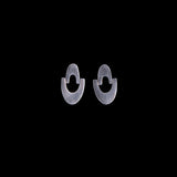 Sterling Silver Double Moon Stud Earrings