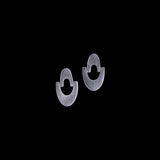 Sterling Silver Double Moon Stud Earrings