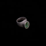 Sterling Silver Ring with Oval Green Stone