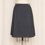 Courreges Vintage Grey Wool Pleated Skirt