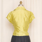 Peter Nygård Satin Collared Blouse in Mustard Yellow