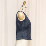 Ann Taylor 100% Silk Black Floral Beaded Top