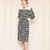 Celine Vintage Silk Floral Print Dress