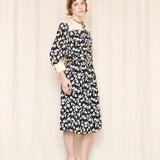 Celine Vintage Silk Floral Print Dress