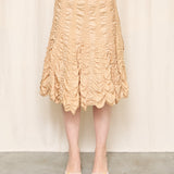 Tracy Reece Tan Silk Rushed Skirt