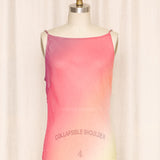 Silk Color Block Beaded Gown