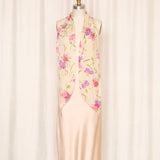 Floral Print Vintage Silk Long Scarf