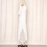 BCBG White Silk Blend Open Back Dress