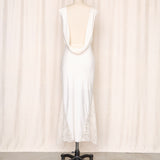 BCBG White Silk Blend Open Back Dress
