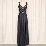 UW Black Maxi Dress with Lace Panels